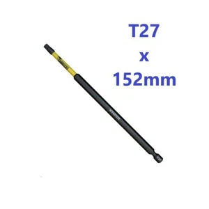 IMPACT SABRECUT 1/4" Hex Shank 152mm Long T27 HEAVY DUTY Magnetic Torx Bit X1 - Picture 1 of 3