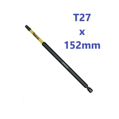 IMPACT SABRECUT 1/4" Hex Shank 152mm Long T27 HEAVY DUTY Magnetic Torx Bit X1