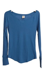 Pink by Victoria's Secret Pullover Top Royal Blue Thermal Shirt Size SP - Picture 1 of 6