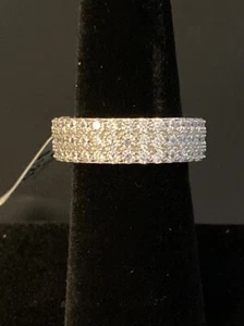 Sterling Silver 925 CZ Wedding/Anniversary Band - Picture 1 of 4