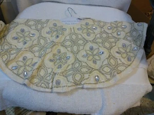 Admaira Home Off White (Cream) Velvet Beaded 24" Christmas Tree Skirt New W/Tag - Picture 1 of 2