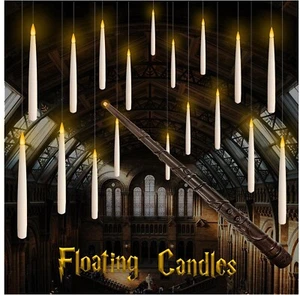 Floating Candles with Wand,18 Pcs Magic Flameless Hanging Candles,Flickering LED - Picture 1 of 9