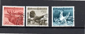 Liechtenstein 1946 Set Sellos Caza/Conejo/Caza (Michel 249/51) Bonito Usado - Imagen 1 de 2
