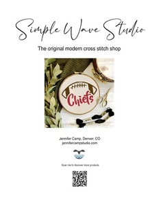 Kansas City Chiefs Football Counted Cross Stitch Pattern Leaflet - Picture 1 of 5