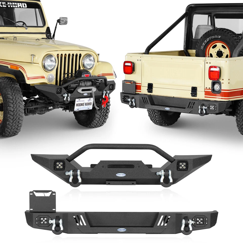 Hooke Road Steel Front Rear Bumper Fit Jeep CJ-5 CJ-7 CJ-8 Scrambler 1976-1986  - Изображение 1 из 4