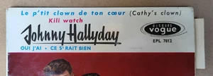 D - Johnny Hallyday Killi Watch - Trés RARE EP 45T 1960 LANGUETTE & CENTREUR - Picture 1 of 4