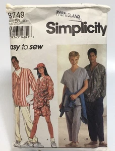 B-Ball Shirt Shorts Pants Cap Size L-XL CUT to XL Vtg 90s Hip Hop Pattern 8749  - Picture 1 of 2