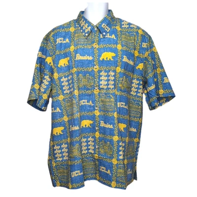 Reyn Spooner University UCLA Bruins Hawaiian Shirt Mens M Blue Gold NEW NWT - Image 1 of 4