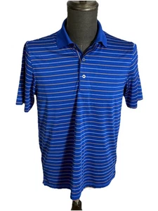 IZOD Golf Performance X Polo Shirt Short Sleeve Mens Size Small Striped Blue - Picture 1 of 5