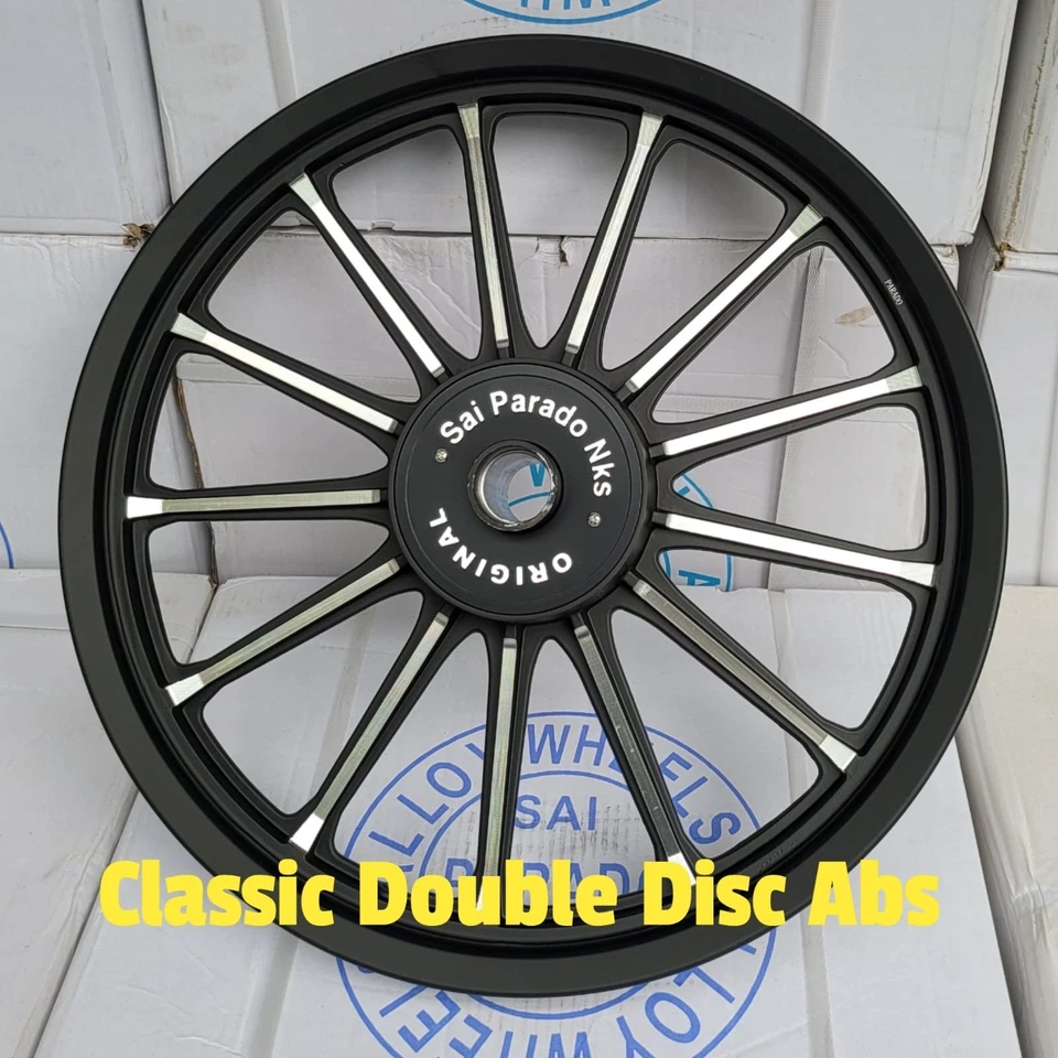 For Royal Enfield "Classic 350 500" Front & Rear 13 Spokes Alloy Wheel Rim Pair - Image 1 of 1