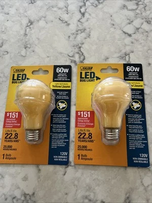 Yellow LED Bug Light Bulb Insect Moth Repellent Outdoor Patio Deck Porch NEW - Image 1 of 4