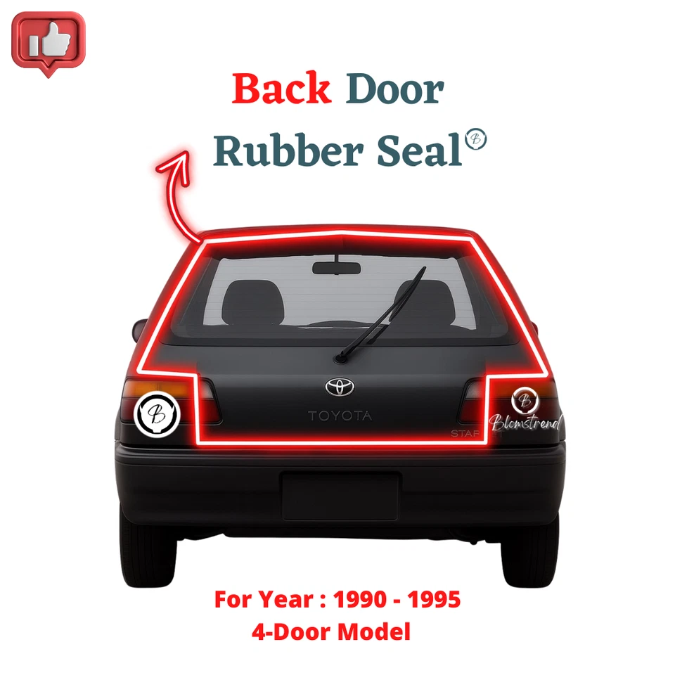 Sello de goma para puerta trasera Toyota Starlet EP80 EP81 (1990-1995) (modelo 4D) Foto 1 de 4