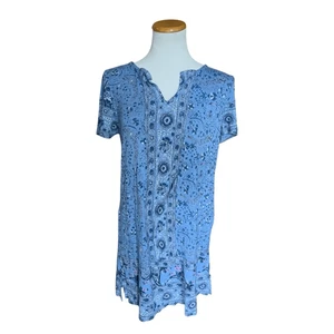 Damenkleid der Marke Lucky Paisley & Blumendruck geteilter Ausschnitt Taschen - Größe M - Bild 1 von 2