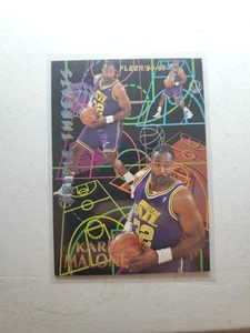 1994-95 Fleer Triple Threats Utah Jazz Basketball Card #4 Karl Malone - Picture 1 of 2