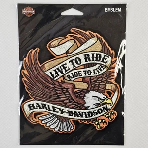 Harley Davidson Patch Nuova Moto Eagle Live To Ride Arancione 6"x6" Nuova - Foto 1 di 5