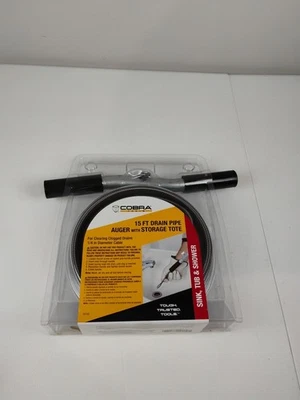 Cobra 15 ft Drain Pipe Auger (For Sink, Tub & Shower) New Free Ship - Image 1 of 4