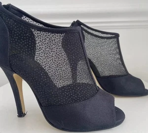 Black zip peep toe ankle Booties Shoes Womens Size 3 ASOS - Picture 1 of 14