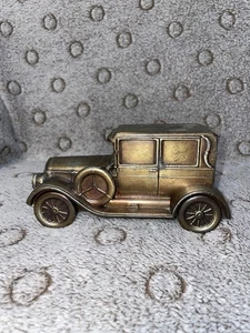 Vintage 1970s Diecast Brass Banthrico Chicago USA Coin Bank 1924 Chrysler No Key - Picture 1 of 13