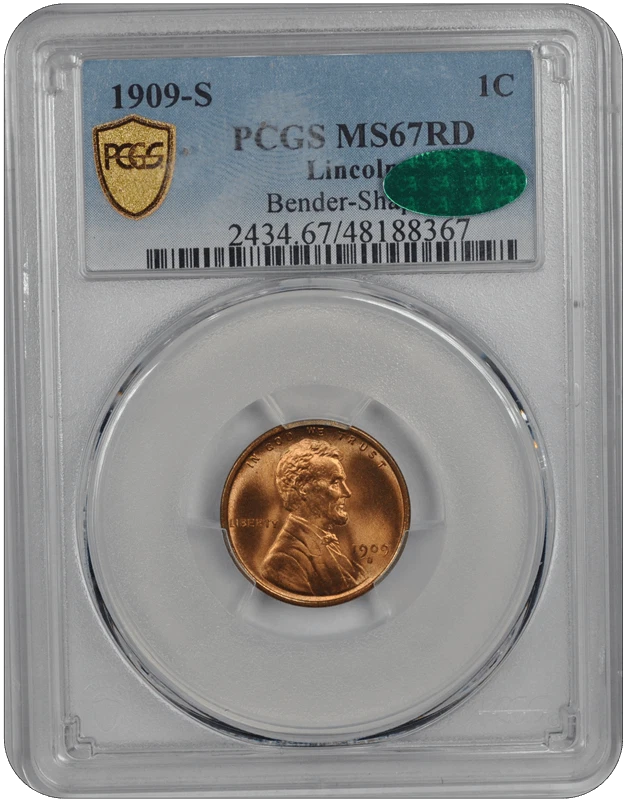 1909-S Lincoln PCGS CAC RD 67  - Image 1 of 4