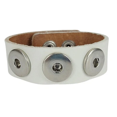 5er Set Leder Armbände. Das Lederarmband bietet Platz für 3 Click Buttons - Bild 1 von 4