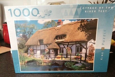 KING 1000 PIECE JIGSAW PUZZLE NEW & SEALED COTTAGE BY THE RIVER TEST 2932 GIFT - Image 1 of 3