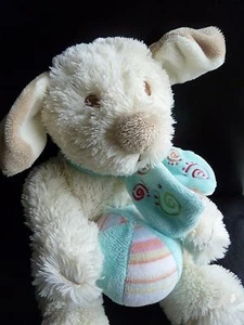 R5. DOUDOU MUSICAL NOUKIE'S CHIEN KISHOO SCUBA BLANC BALLE BLEU 30cms ET. NEUF* - Picture 1 of 4