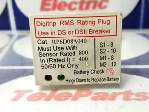 DS II DIGITRIP RMS RATING PLUG RP6D08A040 800 (Stock K-19 ) - Picture 1 of 8