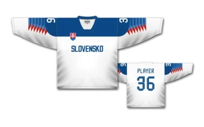 Camiseta Team Slovakia Ice Hockey Diseño BLANCO 2018 Nombre y Número Personalizados Foto 1 de 4