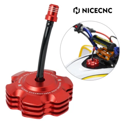 NICECNC Fuel Tank Gas Cap With Hose For Yamaha Raptor 700 / 700R 2011-2025 Red - Image 1 of 4