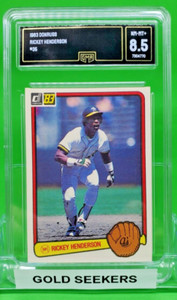 1983 DONRUSS BASEBALL RICKEY HENDERSON #35 GMA NM-MT 8.5+  SWIPES LEADER SMM23