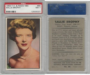 1953 Bowman, TV & Radio Stars NBC, #86 Sallie Brophy, PSA 7 NM