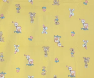 Vintage Precious Moment Yellow Baby Animals Fabric 4 Yards Spectrix Sam Butcher - Picture 1 of 9