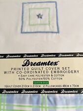 Genuine Vintage Dreamtex Quilt Cover Set Queen Bed 2 pillowcases Embroidery