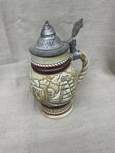 AVON Beer Stein Ceramarte Brazil Nautical Lidded Ceramic Tankard 1977 Vintage - Picture 1 of 24
