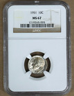 1951 Roosevelt Dime Ngc Ms67 265005