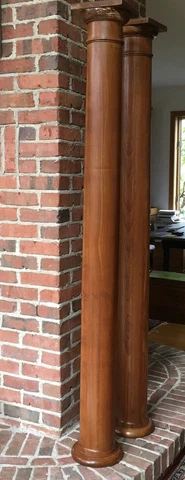 Pair Antique Southern Pine Porch Columns, Pillars, Pedestals, Fully Restored Cover