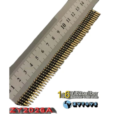 50pcs ZY Toys ZY2026A 7.62 Caliber Machine Bullet Chain 1/6 Weapon Scene Model - Image 1 of 4