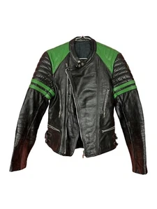 Moto Cuir 70s 80s vintage rare leather racing jacket streetwear men's size M - Picture 1 of 14