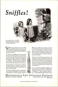 PRINT AD 1935 Metropolitan Life Insurance Company Sniffles Herbert Bohnert Art - Imagen 1 de 3