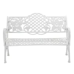 Outdoor Patio Cast Aluminum Bench - Garden Backyard Solid Construction Bronze - Picture 1 of 3