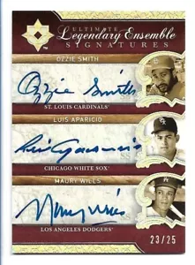 2006 Ultimate Legendary Ensemble Signatures Auto Ozzie Smith Aparacio Wills /25 - Picture 1 of 2