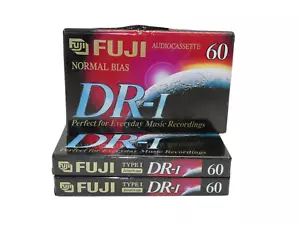 Fuji DR-I 60-Minute Blank Audio Cassette Tapes Normal Bias New Sealed Set Of 3 - Picture 1 of 5