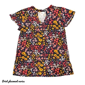 Top LuLaRoe MEDIUM LAYLA mandarino con colletto diviso ~ MULTICOLORE FLOREALE ~ taglie 8-10 - Foto 1 di 5