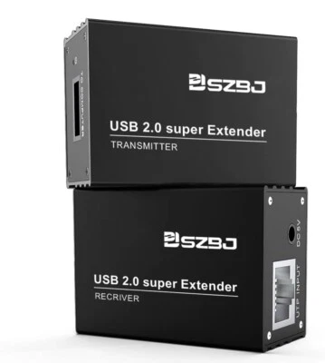 USB 2.0 Netzwerkkabel Extender über Ethernet Rj45 Cat5e/6/7 bis zu 196 Fuß - Bild 1 von 4