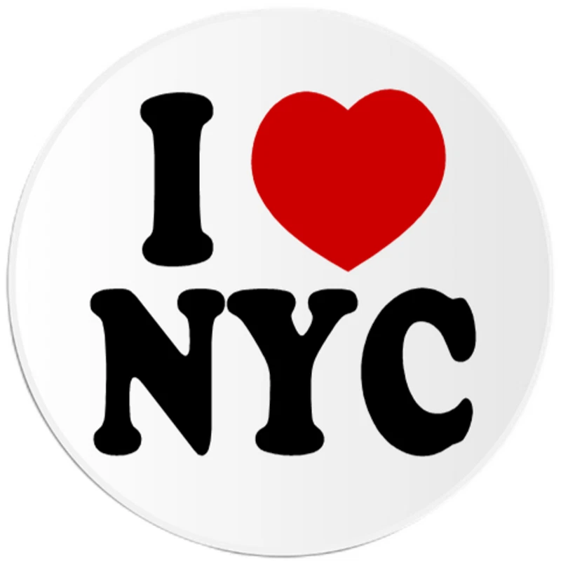 I Love NYC - 圆贴纸贴花 3 英寸 - 纽约曼哈顿 — 第 1/1 张图片