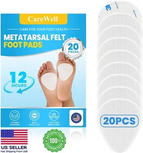 20 piezas almohadillas de fieltro metatarsiano para pies de 1/4"" de grosor para mujeres hombres cojines de bola de pie - Imagen 1 de 8