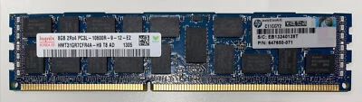 32GB (4 x 8GB) Hynix DDR3 PC3L-10600R 2Rx4 ECC Server Memory HP 647650-071 - Image 1 of 2
