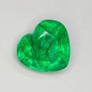 4.77 Ct Natural Green Emerald Loose Gemstone Certified Colombian Heart Shape Gem - Picture 1 of 8