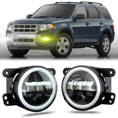 Пара противотуманных фар 4 дюйма для 2007-2012 Ford Escape бампер фары дальнего света черные линзы - Изображение 1 из 4