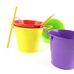 Cubo ancho de 12x10x8cm con asas para las orejas. Mini cubos de árboles dulces floristería para maceta - Imagen 1 de 5